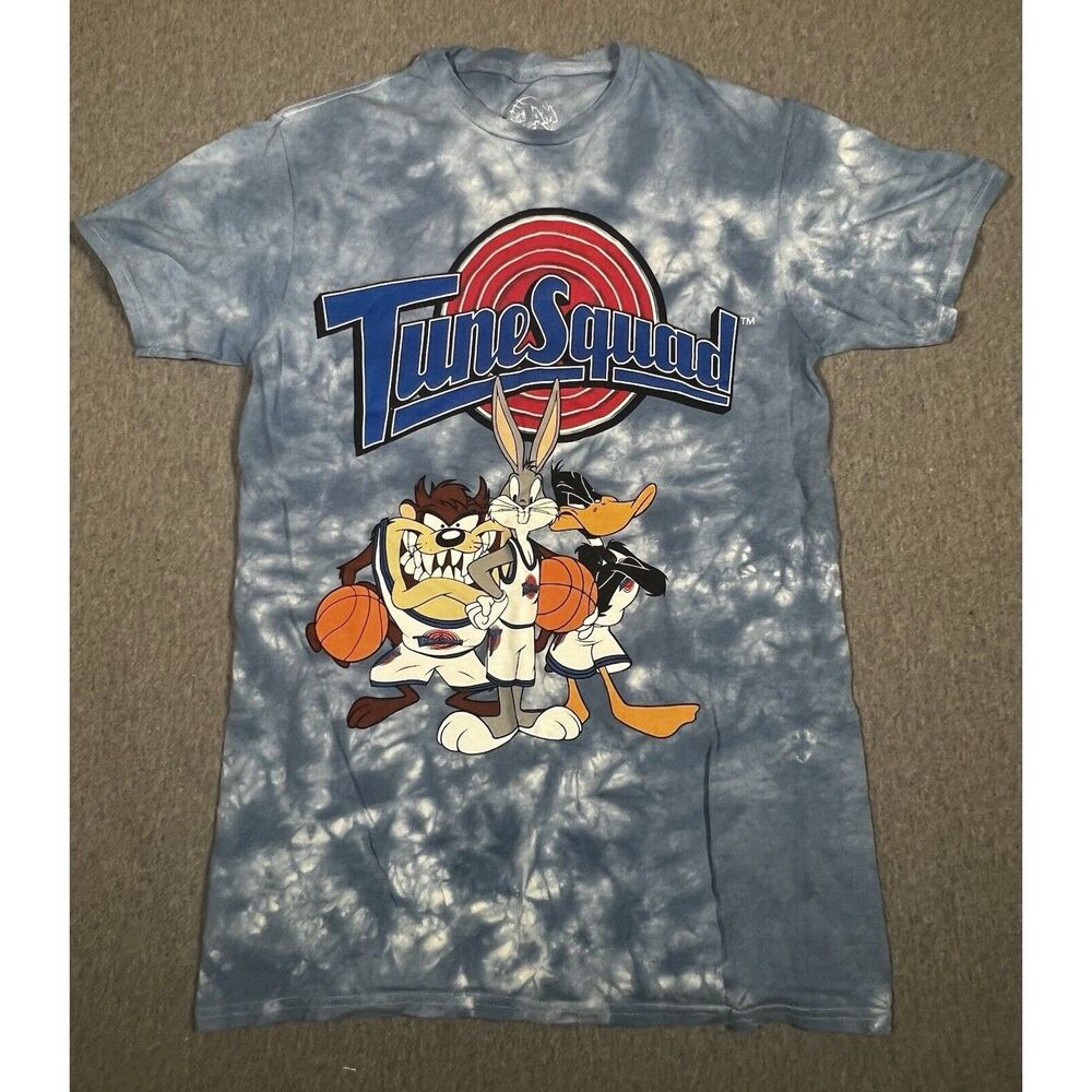 Looney Tunes T-Shirt Mens Small Blue White Tye Dye Short Sleeve Tune Squad